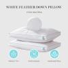 imageMartha Stewart White Feather Down Pillow SoftMedium Jumbo Size 2 Pack Bed Pillow for Side Sleeper