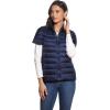 imageMartha Stewart Womens Puffy Down Vest Lightweight Casual Short Sleeve Vest Jacket Quilted Outerwear with PocketsNavy