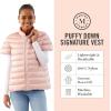 imageMartha Stewart Womens Short Sleeve Quilted Down Puffer VestCotton Pink