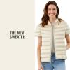 imageMartha Stewart Womens Short Sleeve Quilted Down Puffer VestOat