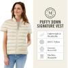 imageMartha Stewart Womens Short Sleeve Quilted Down Puffer VestOat