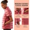 imageMartha Stewart Womens Short Sleeve Quilted Down Puffer VestTerracotta