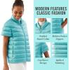 imageMartha Stewart Womens Short Sleeve Quilted Down Puffer VestTurq Blue