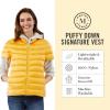 imageMartha Stewart Womens Short Sleeve Quilted Down Puffer VestYellow