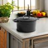 imageMartha by Martha Stewart 5 QT European Enameled Cast Iron Dutch Oven wLid  CobblestoneObsidian