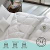imageWhite Feather and Down Comforter Queen Size  Luxury All Season with 100 Cotton Fabric Duvet Insert with 4 Corner Loops  240 Thread Count Hotel Comforter Bedding for YearAround 90quot x 90quotWhite