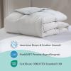 imageWhite Feather and Down Comforter Queen Size  Luxury All Season with 100 Cotton Fabric Duvet Insert with 4 Corner Loops  240 Thread Count Hotel Comforter Bedding for YearAround 90quot x 90quotWhite