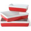 imageMARTHA STEWART 3 Piece Oven to Table Stoneware Bakeware Baking Dish ampamp Casserole Set  RedRed