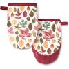 imageMARTHA STEWART Autumn Harvest Pumpkins Mini Oven Mitt 2Pack Set 100 Cotton with Decorative NonSlip Silicone Grip Heat Resistant OrangeGreenIvory 55quotX8quotRedGreenTan