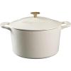 imageMARTHA STEWART Gatwick 7 QT Enamel Cast Iron Dutch Oven Pot with Lid Martha BlueLinen w Gold Knob