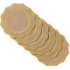 imageMARTHA STEWART Hessian Textured Wedge Border Placemats 6Pack Set 100 Natural Jute ampamp Burlap Woven Scallop Border Placemat NaturalMustard Yellow 15x15 RoundNaturalMustard Yellow