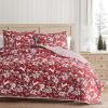 imageMartha Stewart  Queen Quilt Set Classic Quilted Bedding Lightweight Incredibly Soft ampamp Wrinkle Resistant Quilt with Matching Pillowcases 3 Piece Bed Set Dancing Deer RedDancing Deer Red