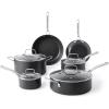imageMartha Stewart Bosworth 10 Piece Hard Anodized Nonstick Aluminum Cookware Set  BlackCookware Set
