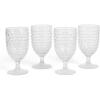 imageMartha Stewart Chauncey 4Pack 142 oz Hobnail Handmade Glass Goblet  PinkClear Hobnail