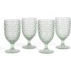 imageMartha Stewart Chauncey 4Pack 142 oz Hobnail Handmade Glass Goblet  PinkGreen Hobnail