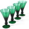 imageMartha Stewart Crispa 4 Piece 10 Ounce Goblet Martini Handmade Glassware  Jade GreenJade Green Glass