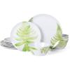 imageMartha Stewart Dragonfly 12 Piece Decorated Melamine Dinnerware Set  TealFernview