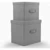 imageMartha Stewart Essential Collapsible Stackable Decorative Home Storage Organization With Lidded Tops Set of 2 Lidded Storage Boxes Bedford FloralGrey