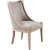 imageMartha Stewart Farmhouse Dining Room Chair Recessed Arm Chair for Bedrooms Nailhead Trim Solid Wood Legs Upholstered Reading Accent Chairs for Living Room Kitchen Dcor Elmherst  Linen ColorLinen Color