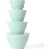 imageMartha Stewart Hoyt 8 pc Round Mixing Bowl Set wLid  62 QT 43 QT 28 QT 18 QT Martha Blue