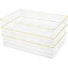 imageMartha Stewart Kerry Plastic Stackable Office Desk Drawer Organizers 6quot x 3quot 6 Pack with Gold Trim9 x 6