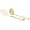 imageMartha Stewart Lockton 2Piece Stainless Steel ampamp Nylon Kitchen Skimmer and Ladle Set  Linen wGold