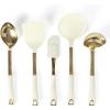 imageMartha Stewart Lockton 5Piece Stainless Steel ampamp Nylon Kitchen Tool Set  Linen wGold