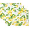 imageMartha Stewart Lots of Lemons Placemat Set 4Pack WhiteYellow 13quotx175quot