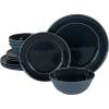 imageMartha Stewart Portillo 12 Piece Reactive Stoneware Dinnerware Set  Blue