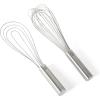 imageMartha Stewart Richburn 2pc 12quot Stainless Steel Balloon ampamp Flat Whisk  Satin Finish