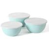 imageMartha Stewart Rockledge 6 Piece Enamel on Steel 4Qt 33 Qt ampamp 24 Qt Mixing Bowl Set WLids  Martha Blue