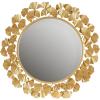 imageMartha Stewart Wall Dcor Large Gingko Leaf Round Wall Mirror for Living Room Iron Metal Plate Frame Antique Finish Ready to Hang Bedroom Decoration Eden 305quot GoldGold