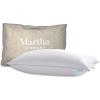 imageMartha Stewart White Down Pillows 600 Fill Power Luxury Hotel Bed Pillow Cooling Breathable Sleeping Pillows Made in USAJumboSet of 1 Pack