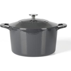 imageMARTHA STEWART Gatwick 7 QT Enamel Cast Iron Dutch Oven Pot with Lid Martha BlueGray