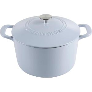 imageMARTHA STEWART Gatwick 7 QT Enamel Cast Iron Dutch Oven Pot with Lid Martha BlueLavender