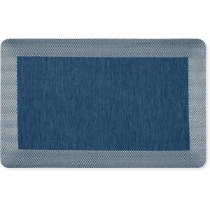 imageMARTHA STEWART Mira Modern Heathered Solid AntiFatigue AirInfused Kitchen Mat Brown 196quotx32quotNavy Blue