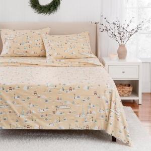 imageMartha Stewart  Flannel Sheets Full Size AntiPilling ampamp Wrinkle Resistant Cotton Touchably Soft for AllSeason Comfort  Bed Sheets with Matching Pillowcases ampamp Fitted Sheet Holiday Bows RedIvory