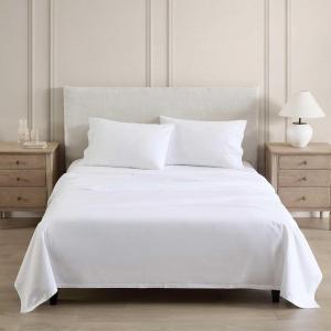 imageMartha Stewart  Full Size Sheets Set Crisp ampamp Tailored Cooling Sheets wa Naturally Smooth Cotton Percale Lightweight Feel  Matching Pillowcases ampamp Fitted Sheet Skylands Solid BeigeLilly Pond Leaf Beige