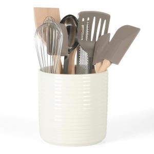 imageMartha Stewart 10 Piece Tools and Gadget Set WCeramic Crock  Martha BlueLinen White w Grey Tools