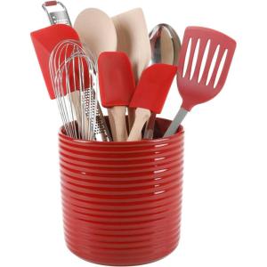 imageMartha Stewart 10 Piece Tools and Gadget Set WCeramic Crock  Martha BlueRed
