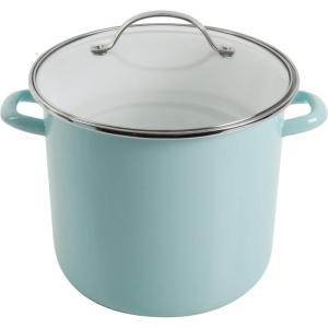 imageMartha Stewart 16Quart Enamel On Steel Scratch Resistant Lobster Stock Pot  LinenMartha Blue