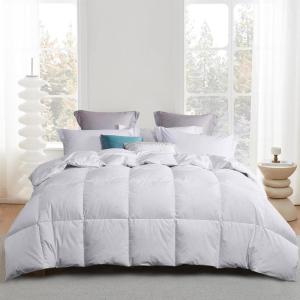 imageMartha Stewart 240 Thread Count White Goose Down and Feather Comforter  All Season Warmth Duvet Insert with Corner Tabs Made in USA  King SizeTwin