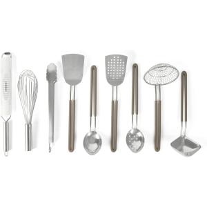 imageMartha Stewart 9Piece Stainless Steel Prep ampamp Serve Kitchen Gadget and Tool Set  Dishwasher SafeBar Tool Set