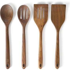 imageMartha Stewart Bainford 4Piece Wooden Kitchen Tool Set  Walnut