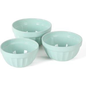 imageMartha Stewart Broadbrook 3 Piece 4 Qt 28 Qt 21 Qt Stoneware Bowl Set  Sharkey GreyMartha Blue