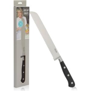 imageMartha Stewart Carverton 6quot Cleaver Knife High Carbon Stainless Steel Kitchen Knives wBlack Triple Riveted HandleStainless Steel  Black Bread Knife