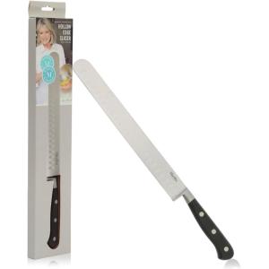 imageMartha Stewart Carverton 6quot Cleaver Knife High Carbon Stainless Steel Kitchen Knives wBlack Triple Riveted HandleStainless Steel  Black Hollow Edge Slicer