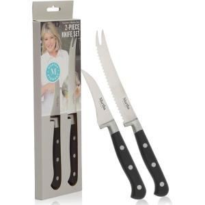 imageMartha Stewart Carverton 6quot Cleaver Knife High Carbon Stainless Steel Kitchen Knives wBlack Triple Riveted HandleStainless Steel  Black Tomato  Birds Beak