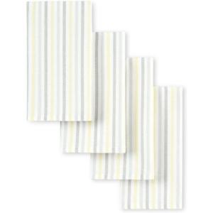 imageMartha Stewart Daisy Stripe Napkin Set 4Pack Green 19quotx19quotGreyYellow