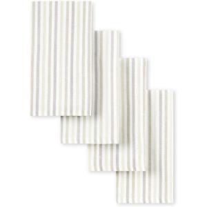 imageMartha Stewart Daisy Stripe Napkin Set 4Pack Green 19quotx19quotLinen